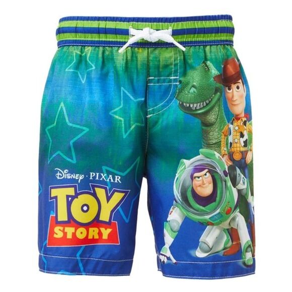 Toy Story Toddler Boy's 3T Rashguard 2-piece Swim Tee + Swim Shorts Blue NWT - Picture 2 of 3